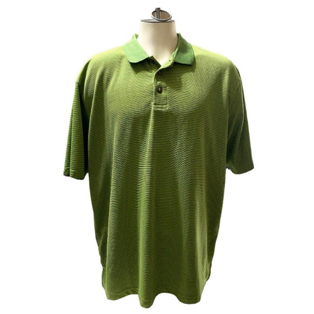 Joe Marlin Green Striped Polo Men's Shirt Size XXL